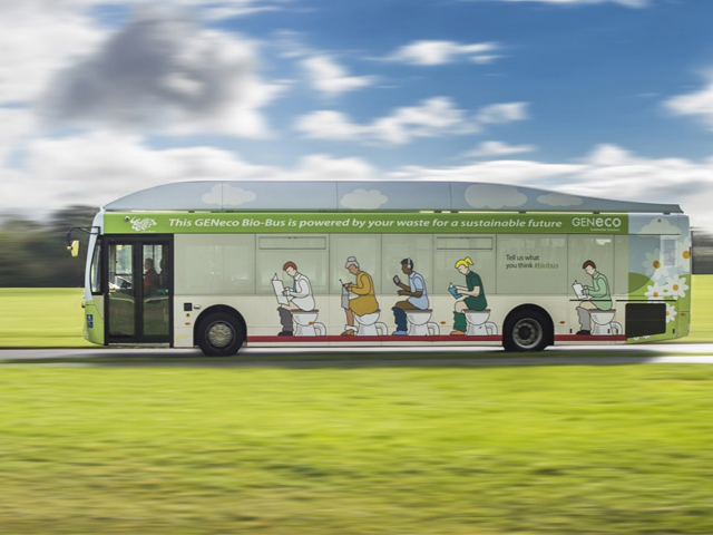 UK�s first 'poo bus' hits the road